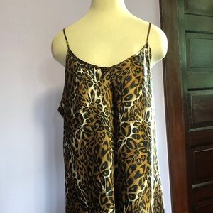 Secret Treasures 3X night gown leopard print/ adjustable spaghetti straps/silky